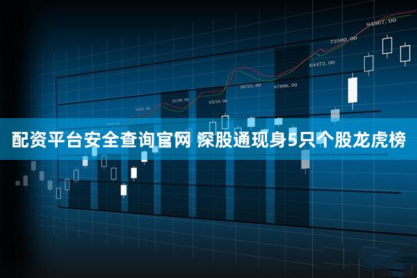 配资平台安全查询官网 深股通现身5只个股龙虎榜